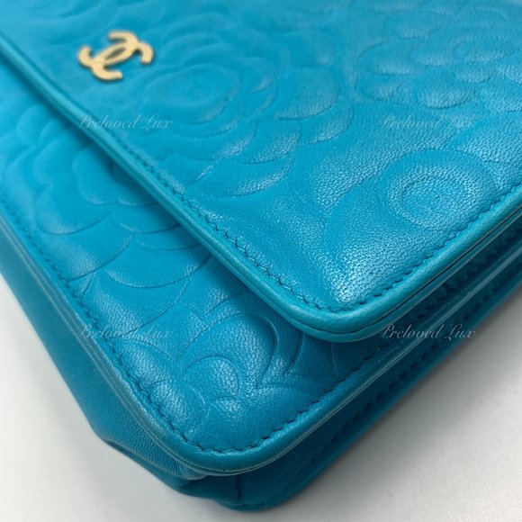 Authentic CHANEL Lambskin Camelia Wallet-on-the-chain WOC Crossbody Flap Bag - Picture 9 of 17